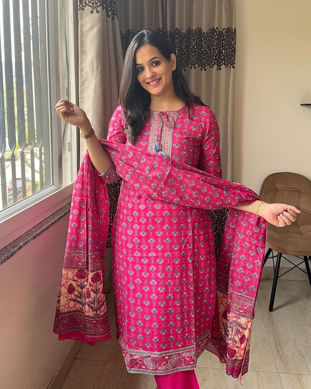 Akshar Printed Pure Cotton Kurti With Bottom Dupatta Wholesalers In Delhi
